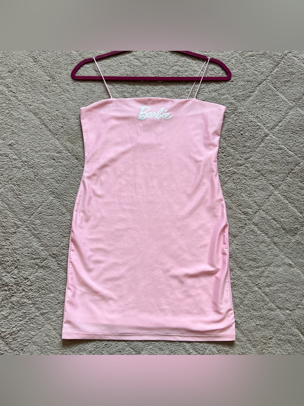 Forever 21 x Barbie Spaghetti Strap Bodycon Mini Dress Stretch Preppy Chic Sz M